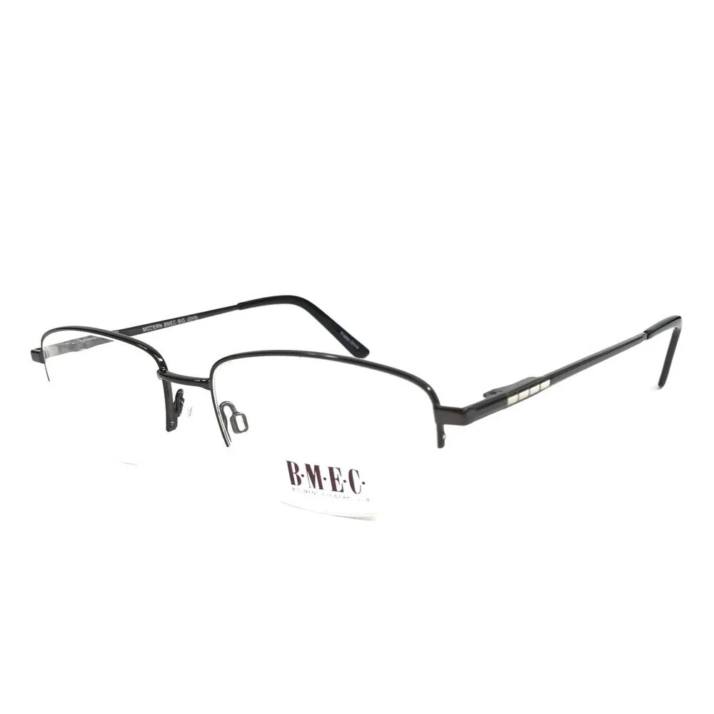 B.M.E.C. Eyeglasses Frames BIG JOHN GUNMETAL/SILVER Rectangle Half Rim 56-17-150